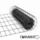 Siatka zgrzewana PCV, oczko 50x100 mm, drut 2,2 mm, 15 m x 0,6 m CZARNA (RAL9005)  DIAMANTO