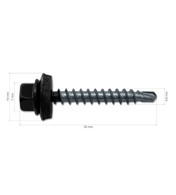 Wkręt FARMER 4,8x35DR 9005-czarny 250 szt