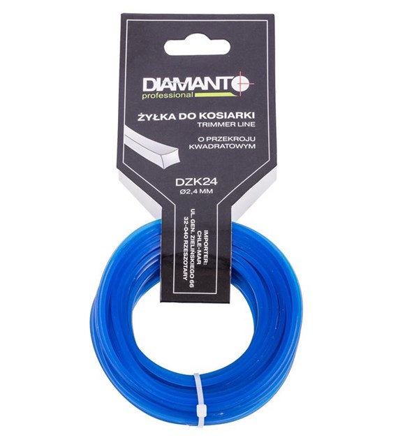 Żyłka do kosiarki kwadrat 2,4mm 15m DIAMANTO