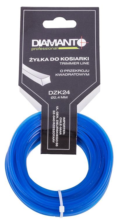 Żyłka do kosiarki kwadrat 2,4mm 15m DIAMANTO