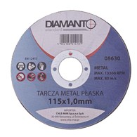 Tarcza metal płaska 115x1,0mm DIAMANTO STANDARD