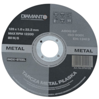 Tarcza metal płaska 125x1,0mm DIAMANTO STANDARD