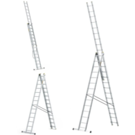 Drabina 3-elementowa aluminiowa 3x14 szczebli 150kg