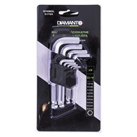 Klucze imbusowe kuliste krótkie 9 szt DIAMANTO