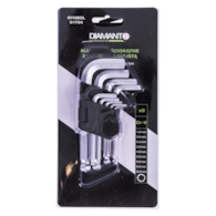 Klucze imbusowe kuliste krótkie 9 szt DIAMANTO