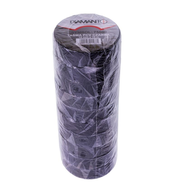 Taśma PCV 19mmx10m czarna 10 szt DIAMANTO