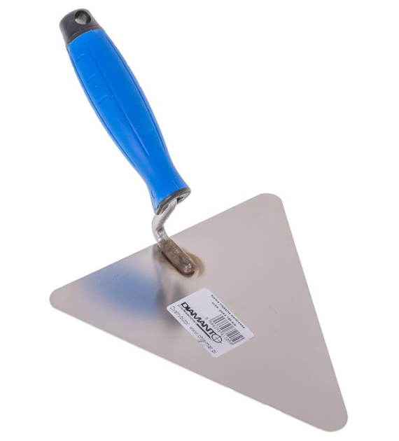 Kielnia trójkąt nierdzewna 180mm uchwyt gumowy
