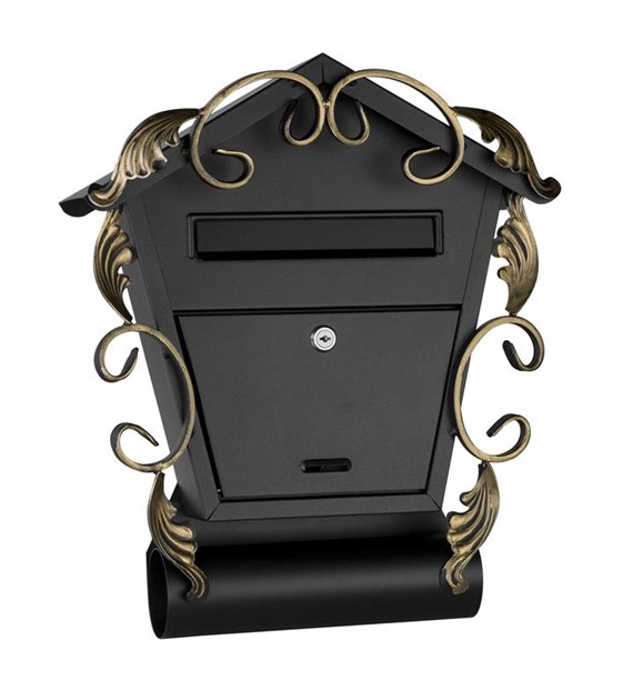 Skrzynka na listy domek duży z tubą 450x400x70mm (ozdobna)