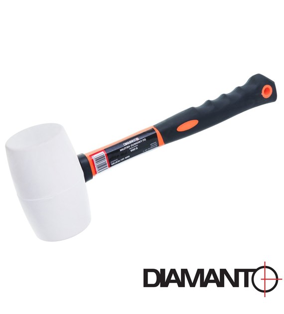 Młotek gumowy FG - biała guma 600g DIAMANTO (58x63x101mm)
