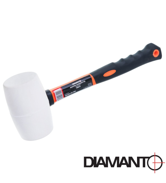 Młotek gumowy FG - biała guma 600g DIAMANTO (58x63x101mm)