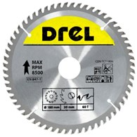Piła tarczowa DREL CV do drewna ze spiekiem 180 x 30 mm 60T