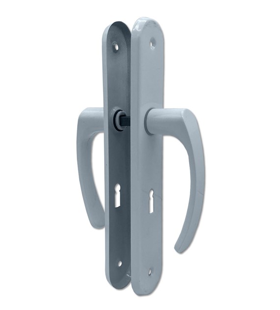 Klamka drzwiowa SEGER długi szyld 72 klucz BIAŁA