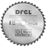 Piła tarczowa DREL CV do drewna ze spiekiem 350 x 30 mm 40T