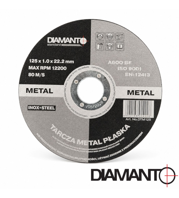 Tarcza metal płaska 125x1,0mm DIAMANTO STANDARD