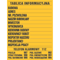 Tablica informacyjna budowlana 90x70cm duża
