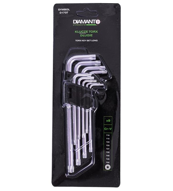 Klucze imbusowe TORX T10 - T55 długie DIAMANTO PROFESSIONAL