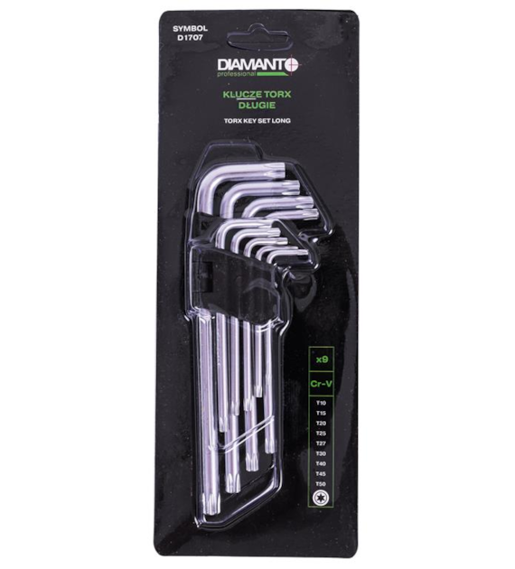 Klucze imbusowe TORX T10 - T55 długie DIAMANTO PROFESSIONAL