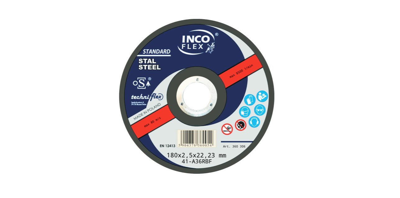 Tarcza INCO metal płaska 180x2,5mm