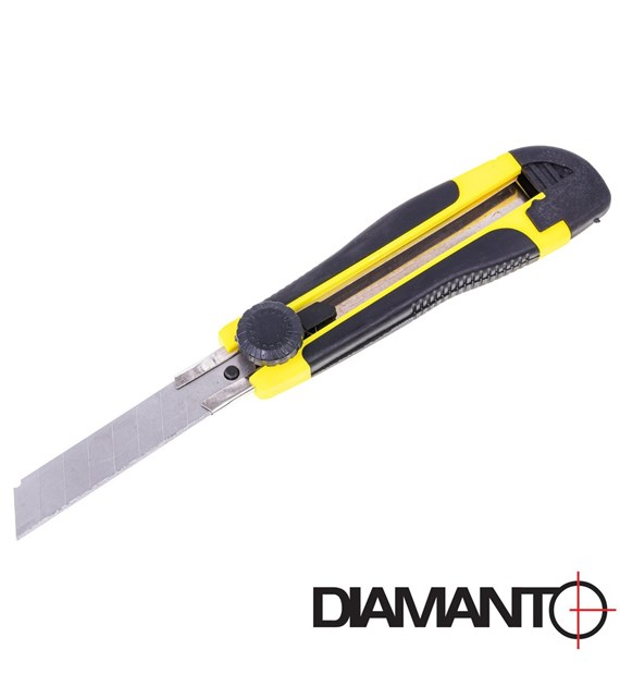 Nóż do tapet 18mm skręcany gumowany DIAMANTO