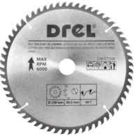 Piła tarczowa DREL CV do drewna ze spiekiem 250 x 30 mm 60T