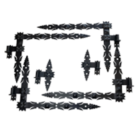 Zawias kątowy garażowy KUTY 60 czarny (6-części)