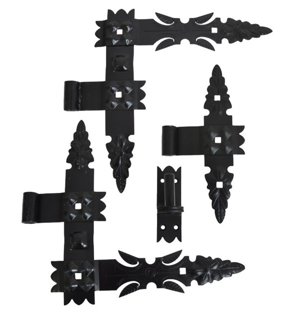 Zawias kątowy garażowy KUTY 40 czarny (3-części)