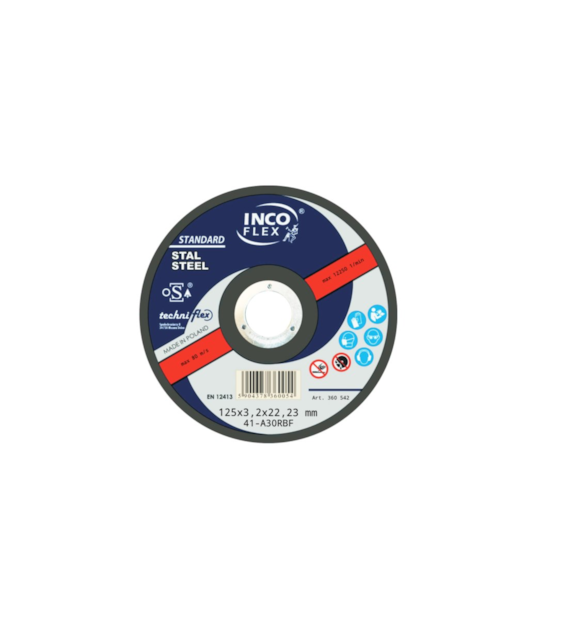 Tarcza INCO metal płaska 125x3,2mm