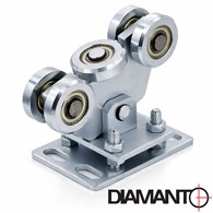 Wózek do bram przesuwnych 80x80x5mm, 5 rolek DIAMANTO