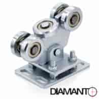 Wózek do bram przesuwnych 80x80x5mm, 5 rolek DIAMANTO