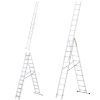 Drabina 3-elementowa aluminiowa 3x11 szczebli 150kg