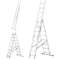 Drabina 3-elementowa aluminiowa 3x8 szczebli 150kg