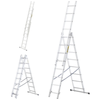 Drabina 3-elementowa aluminiowa 3x8 szczebli 150kg
