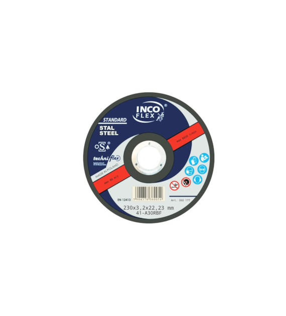 Tarcza INCO metal płaska 230x3,2mm