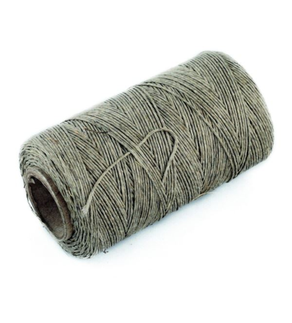 Dratwa 0,1kg szara, nici lniane nabłyszczane