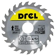 Piła tarczowa DREL CV do drewna ze spiekiem 140 x 30 mm 24T