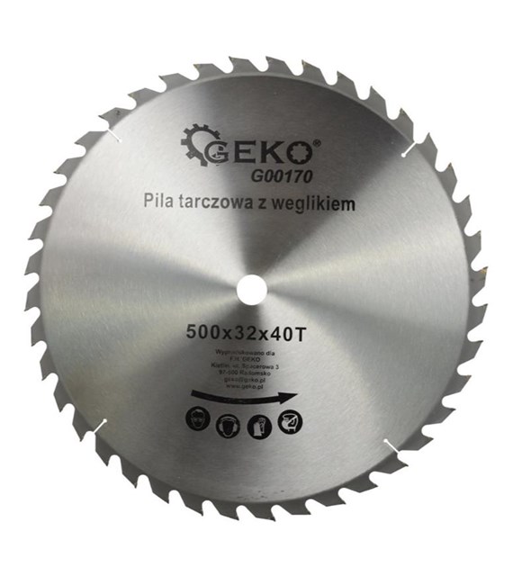 Piła tarczowa GEKO do drewna ze spiekiem 500/32/40T
