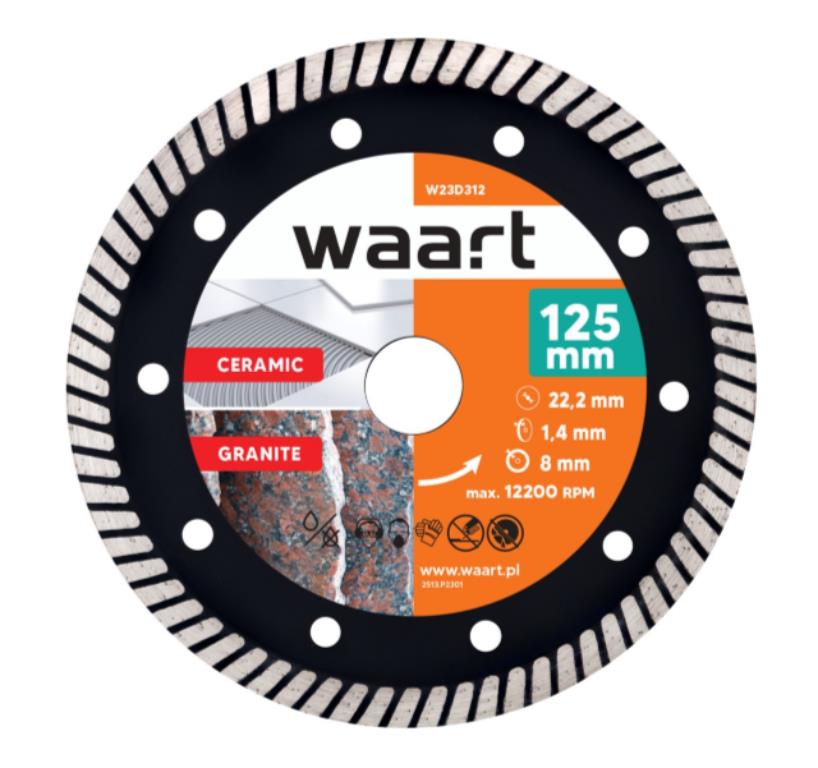 WAART Tarcza diamentowa 125 x 22,2 mm Turbo