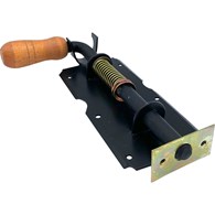 Zasuwa sprężynowa+drewno czarna 210mm mała