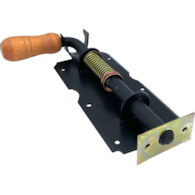 Zasuwa sprężynowa+drewno czarna 210mm mała