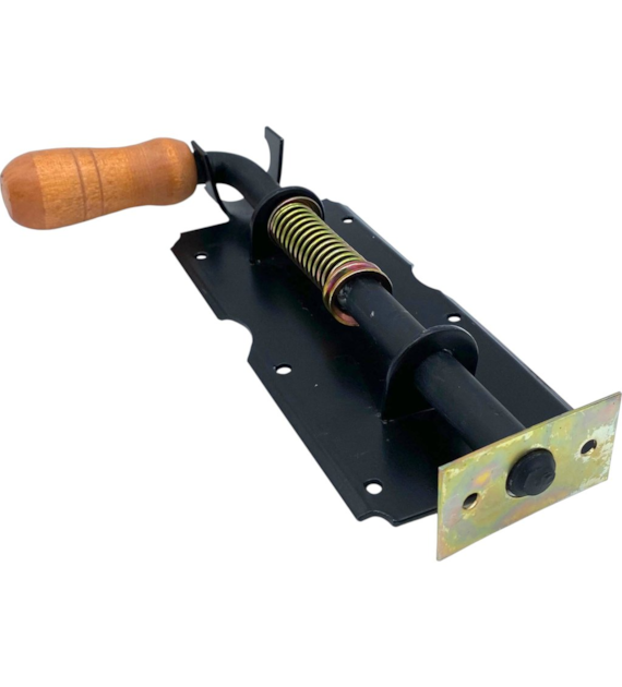 Zasuwa sprężynowa+drewno czarna 210mm mała