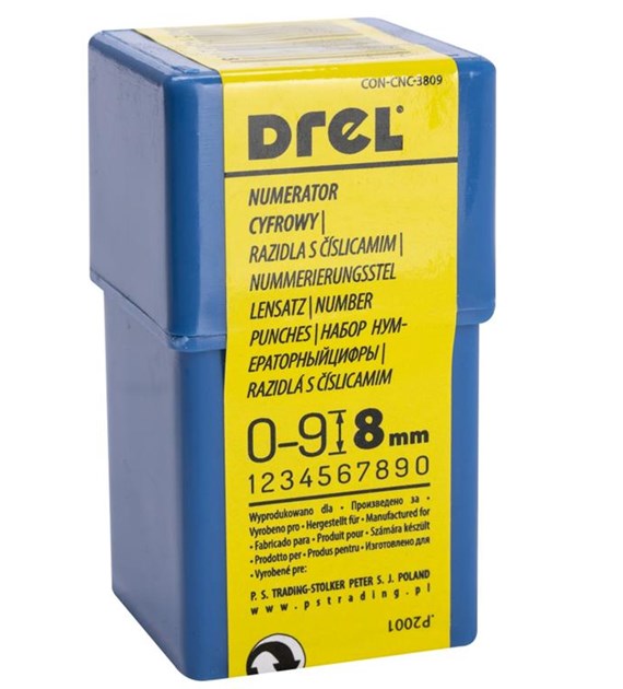 Numeratory cyfrowe 8 mm 9 szt DREL
