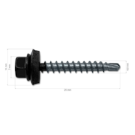 Wkręt FARMER 4,8x25/28DR 9005-czarny 250 szt DIAMANTO