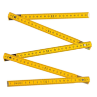 Miara składana drewniana 1 m żółta