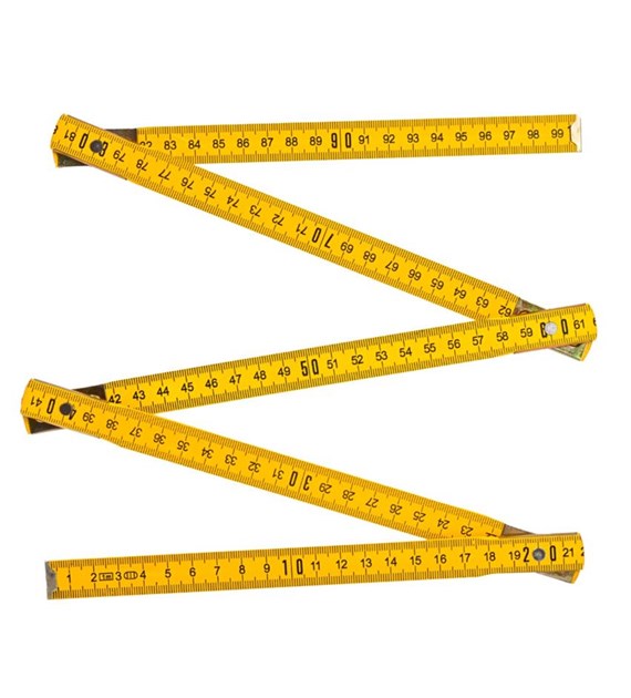 Miara składana drewniana 1 m żółta