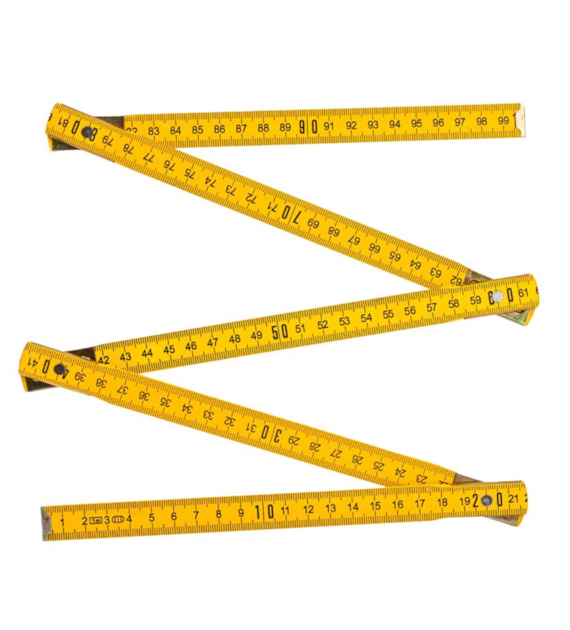 Miara składana drewniana 1 m żółta