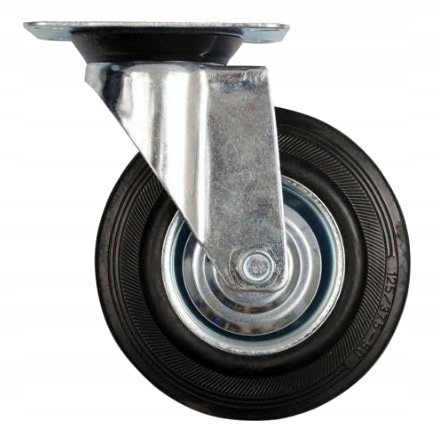 Kółko uniwersalne obrotowe 160 mm guma czarna DIAMANTO