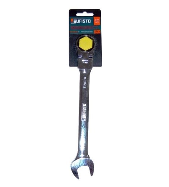 JUFISTO Klucz płasko - oczkowy 15 mm z przegubem i grzechotką 72T