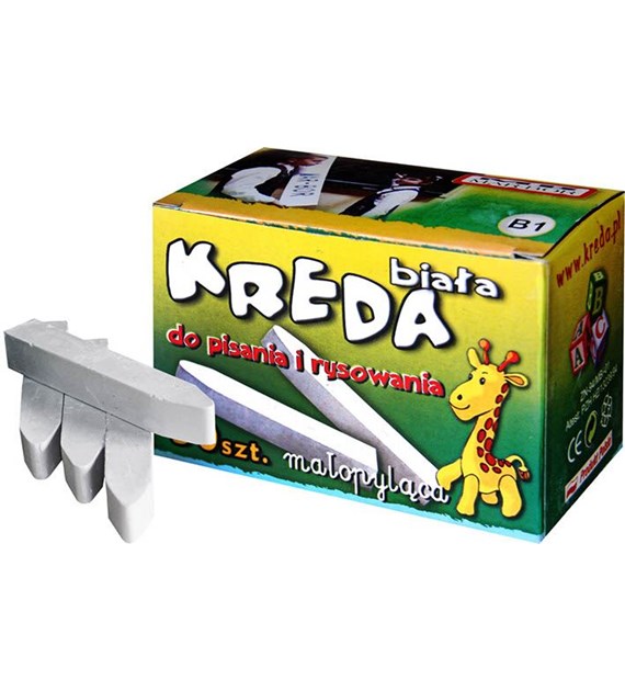 Kreda biała kwadratowa, 50szt