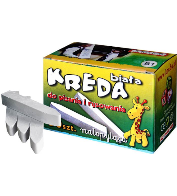 Kreda biała kwadratowa, 50szt