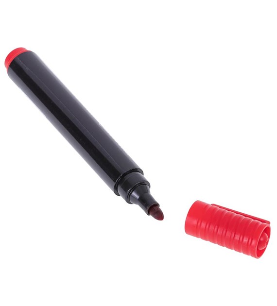 Marker permanentny okrągły CZERWONY DIAMANTO